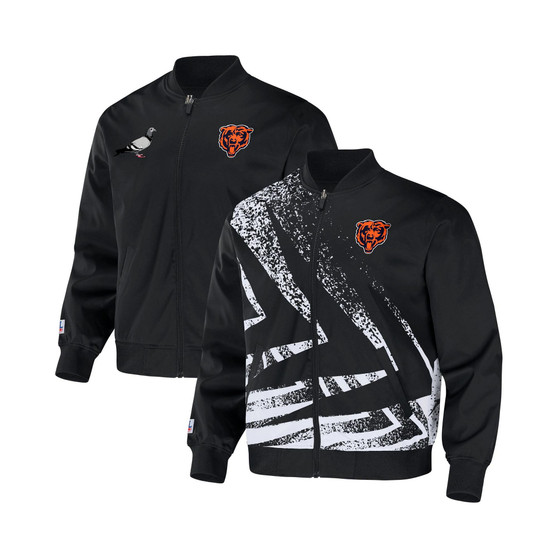 Men's NFL X Staple Black Chicago Bears Embroidered Reversable Nylon Jacket