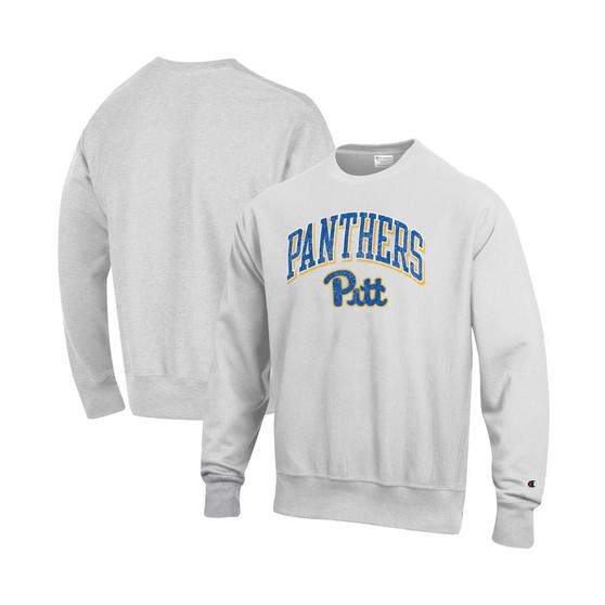 Men's Gray Pitt Panthers Arch Over Logo Reverse Weave Pullover Sweatshirt