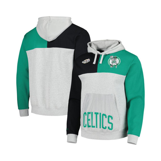 Men's Heather Gray Boston Celtics Tie-Breaker Pullover Hoodie