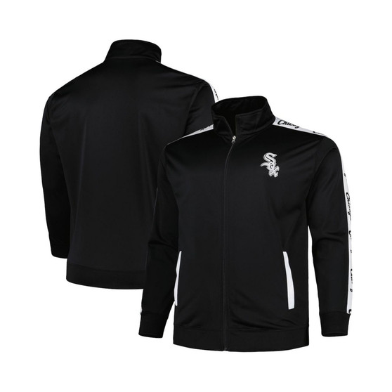 Men's Black Chicago White Sox Big and Tall Tricot Track Full-Zip Jacket