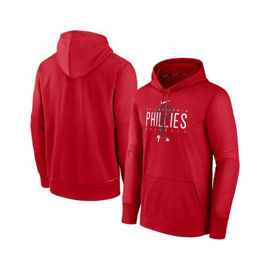 Men's Red Philadelphia Phillies Authentic Collection Pregame Performance Pullover Hoodie
