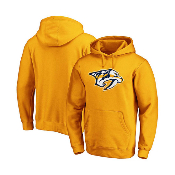 Men's Gold Nashville Predators Primary Team Logo Fleece Pullover Hoodie