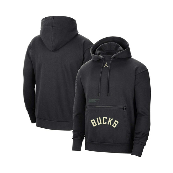 Men's Brand Black Milwaukee Bucks Courtside Statement Edition Pullover Hoodie