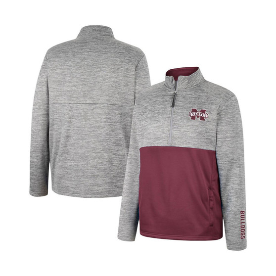 Men's Gray Mississippi State Bulldogs John Half-Zip Jacket