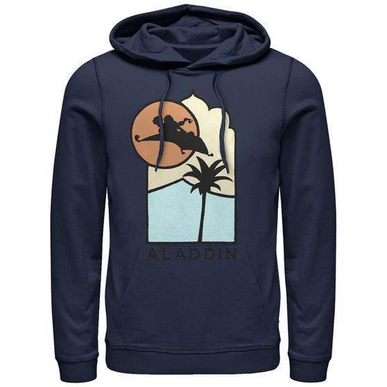 Disney Men's Aladdin Live Action Carpet Ride Line Art Logo, Pullover Logo