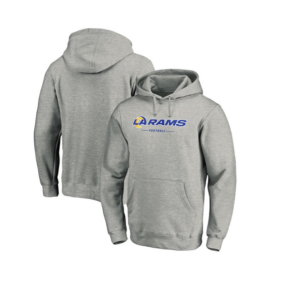 Men's Branded Heathered Gray Los Angeles Rams Big and Tall Team Lockup Pullover Hoodie