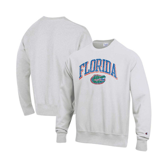 Men's Gray Florida Gators Arch Over Logo Reverse Weave Pullover Sweatshirt