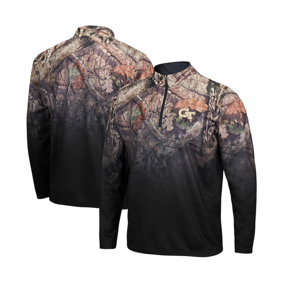 Men's Black GA Tech Yellow Jackets Mossy Oak Fleet II Quarter-Zip Jacket