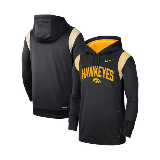 Men's Black Iowa Hawkeyes 2022 Game Day Sideline Performance Pullover Hoodie