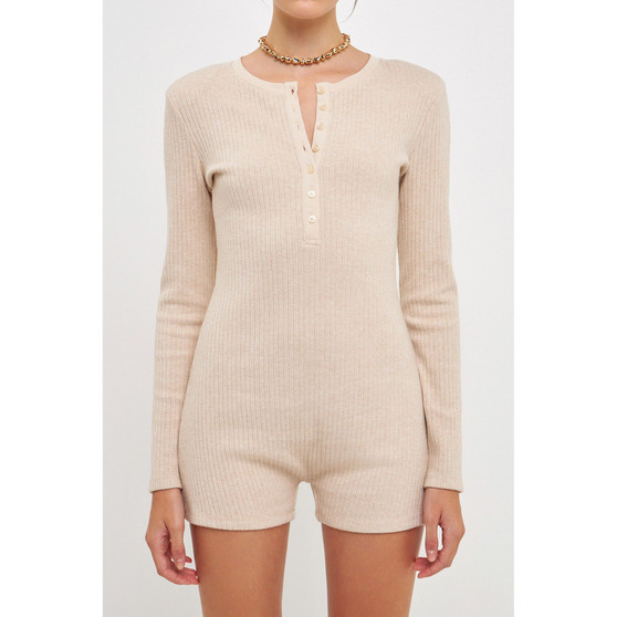 Women's Ribbed Knit Romper
