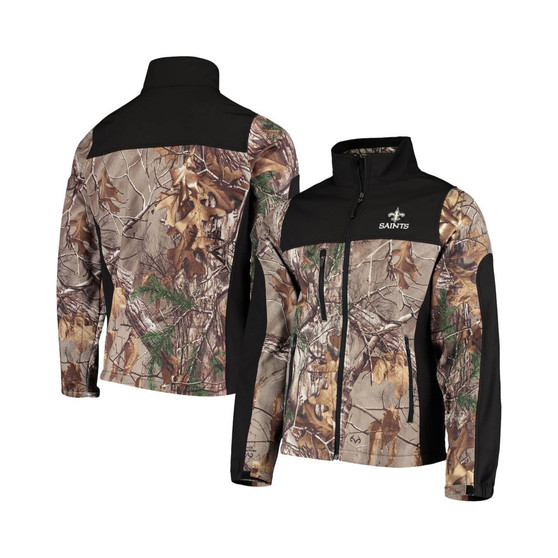 Men's Realtree Camo and Black New Orleans Saints Circle Hunter Softshell Full-Zip Jacket