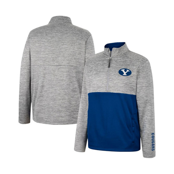Men's Gray BYU Cougars John Half-Zip Jacket