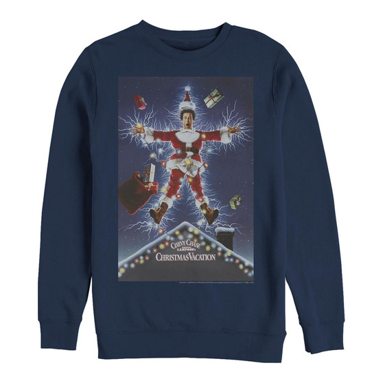 Men's National Lampoon Christmas Vacation Lampoon Poster Crew Fleece Pullover