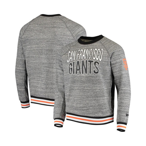 Men's by New Era Gray San Francisco Giants French Terry Raglan Pullover Sweatshirt