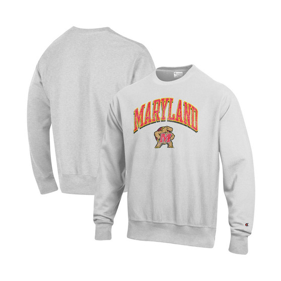 Men's Gray Maryland Terrapins Arch Over Logo Reverse Weave Pullover Sweatshirt