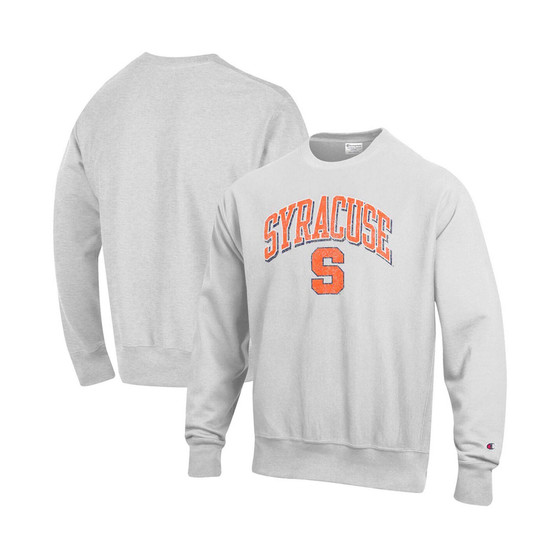 Men's Gray Syracuse Orange Arch Over Logo Reverse Weave Pullover Sweatshirt