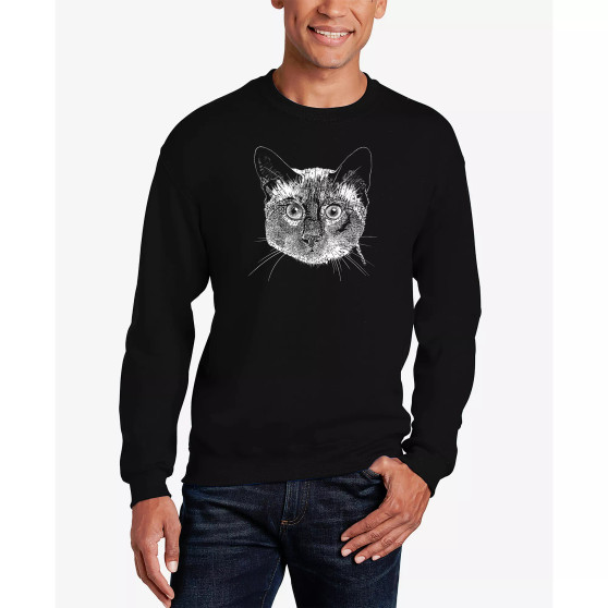 Men's Word Art Siamese Cat Crewneck Sweatshirt