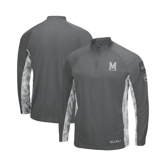 Men's Gray, Camo Maryland Terrapins OHT Military-Inspired Appreciation Swoop Quarter-Zip Jacket