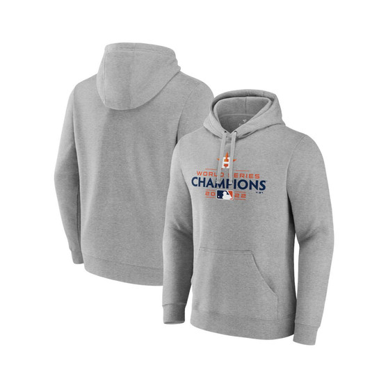 Men's Branded Heather Gray Houston Astros 2022 World Series Champions Logo Pullover Sweatshirt