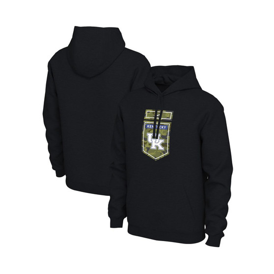 Men's Black Kentucky Wildcats Veterans Camo Pullover Hoodie