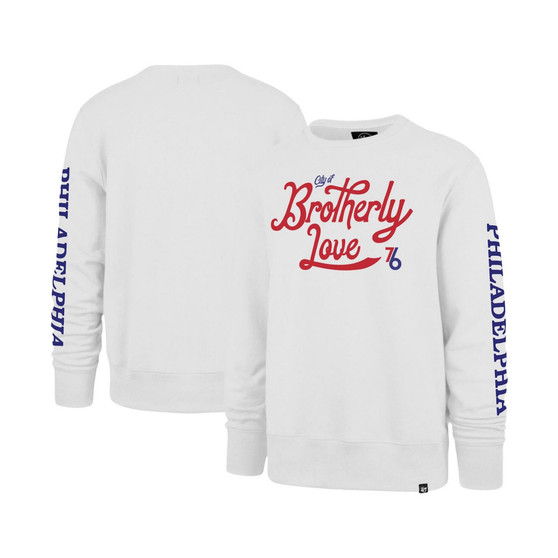 Men's White Philadelphia 76ers 2022/23 City Edition Two-Peat Headline Pullover Sweatshirt