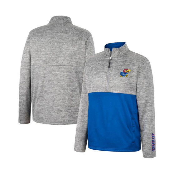 Men's Gray Kansas Jayhawks John Half-Zip Jacket
