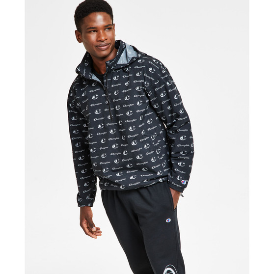 Men's Standard-Fit Logo-Print Water-Resistant Ripstop Anorak