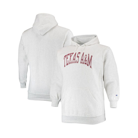 Men's Heathered Gray Texas A&M Aggies Big and Tall Reverse Weave Fleece Pullover Hoodie Sweatshirt