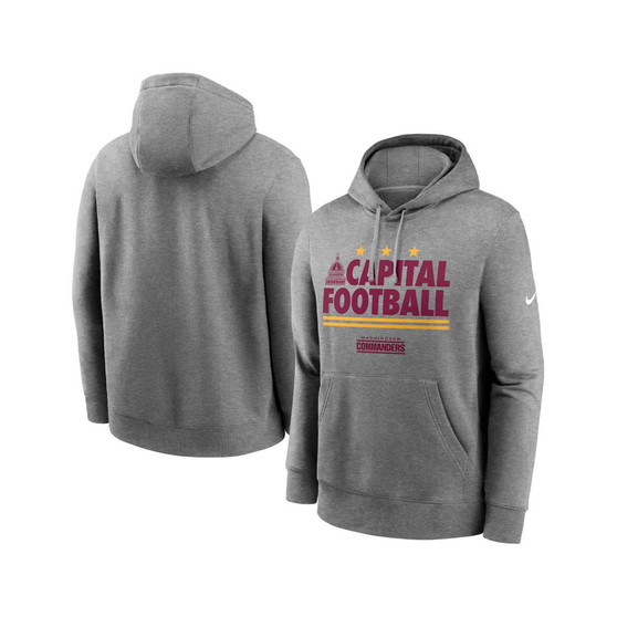 Men's Heathered Gray Washington Commanders Local Pullover Hoodie