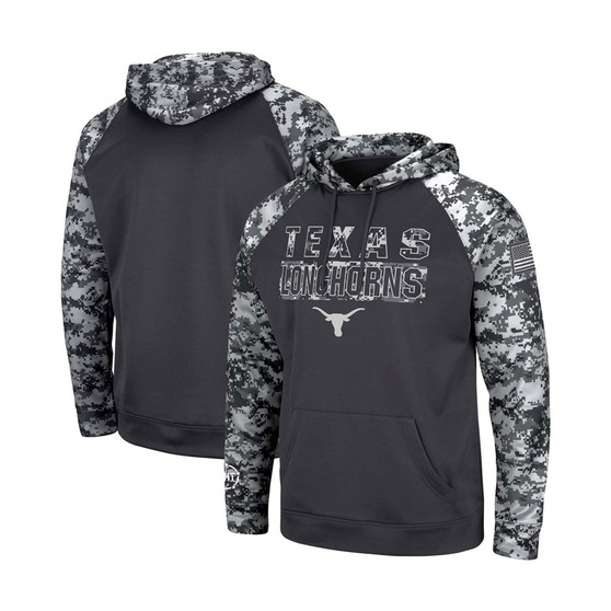 Men's Charcoal Texas Longhorns OHT Military-Inspired Appreciation Digital Camo Pullover Hoodie