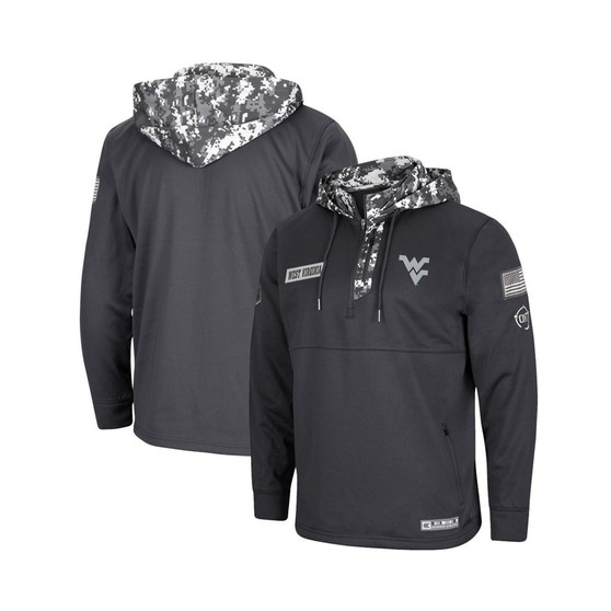 Men's Charcoal West Virginia Mountaineers OHT Military-Inspired Appreciation Digital Camo Quarter-Zip Hoodie