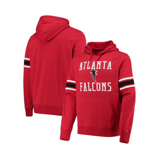 Men's '47 Red Atlanta Falcons Double Block Throwback Pullover Hoodie