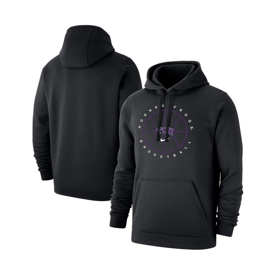 Men's Black TCU Horned Frogs Basketball Icon Club Fleece Pullover Hoodie