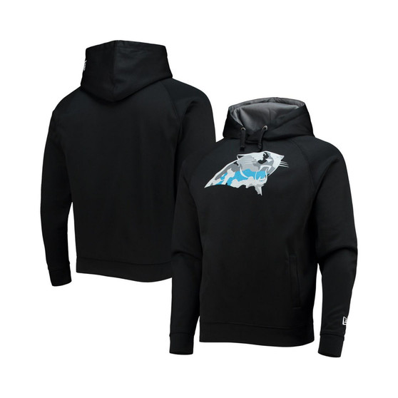 Men's Black Carolina Panthers Training Collection Raglan Pullover Hoodie