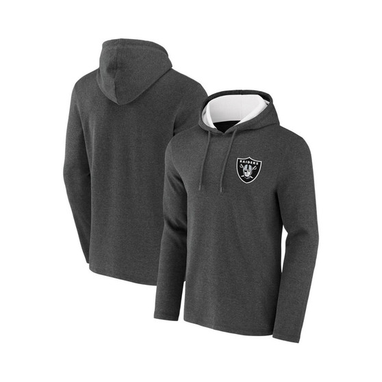 Men's NFL x Darius Rucker Collection by Heathered Charcoal Las Vegas Raiders Waffle Knit Pullover Hoodie