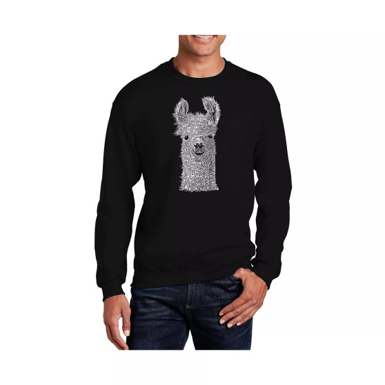 Men's Word Art Llama Crewneck Sweatshirt