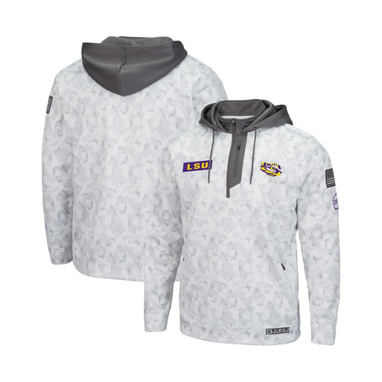 Men's Arctic Camo LSU Tigers OHT Military-Inspired Appreciation Quarter-Zip Hoodie