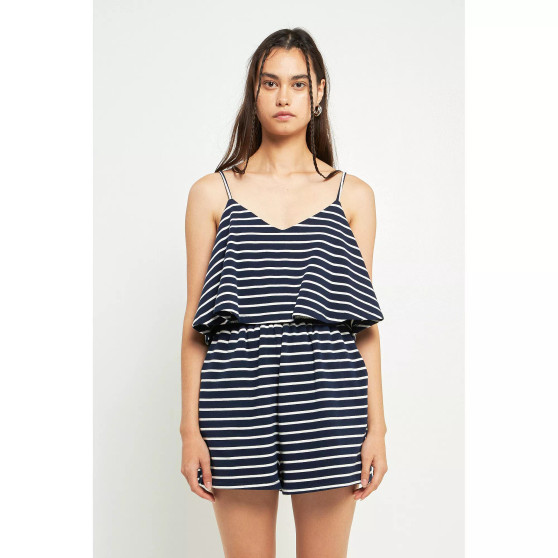 Women's Stripe Knit Romper