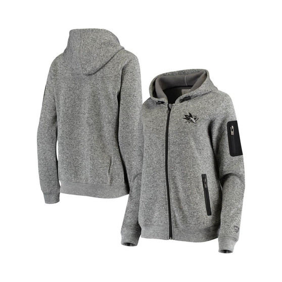 Men's Charcoal San Jose Sharks Elora Full-Zip Hoodie