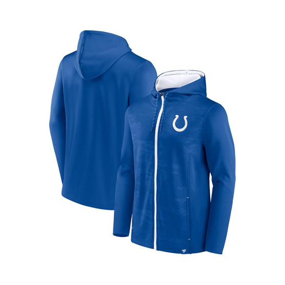 Men's Branded Royal, White Indianapolis Colts Ball Carrier Full-Zip Hoodie