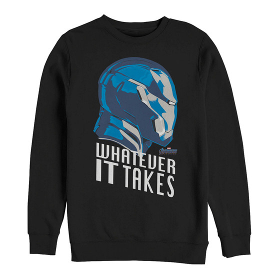 Marvel Men's Avengers Endgame Iron Man Whatever It Takes, Crewneck Fleece