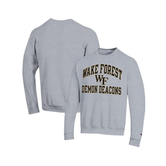 Men's Heather Gray Wake Forest Demon Deacons High Motor Pullover Sweatshirt