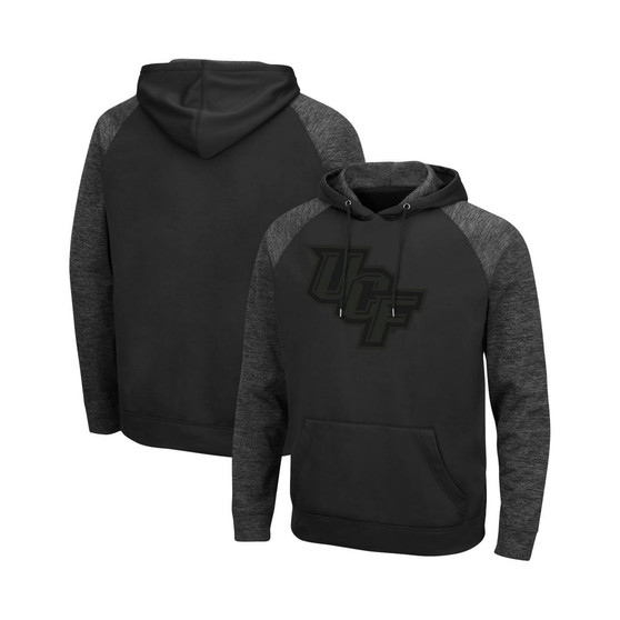 Men's Black UCF Knights Blackout 3.0 Tonal Raglan Pullover Hoodie