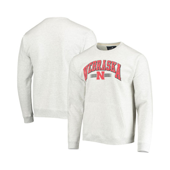 Men's Heather Gray Nebraska Huskers Upperclassman Pocket Pullover Sweatshirt