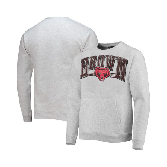 Men's Heathered Gray Brown Bears Upperclassman Pocket Pullover Sweatshirt