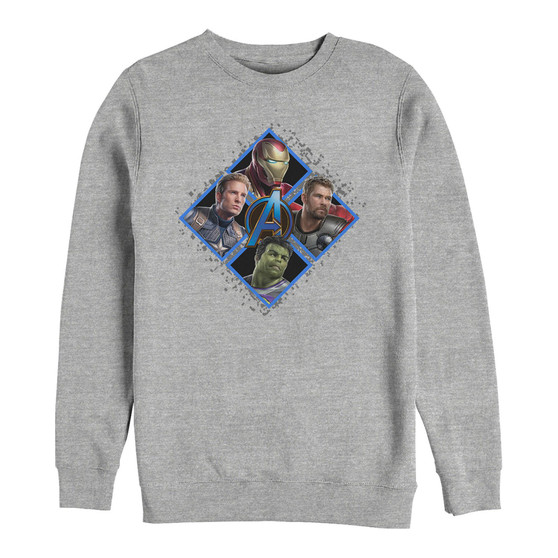 Marvel Men's Avengers Endgame Hero Four Square, Crewneck Fleece