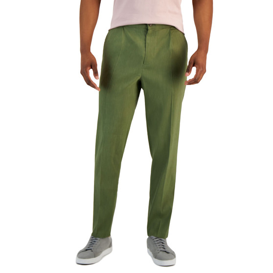 Men's Pleated Stretch Tapered Pants, Created for Macy's