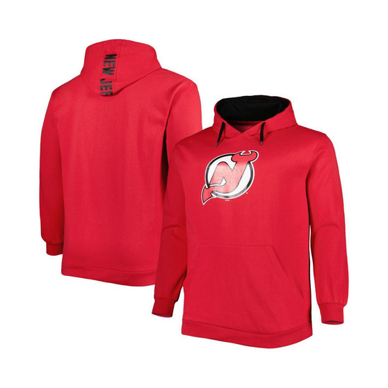 Men's Red New Jersey Devils Big and Tall Fleece Pullover Hoodie