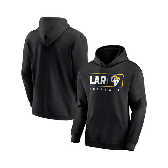Men's Branded Black Los Angeles Rams Hustle Pullover Hoodie