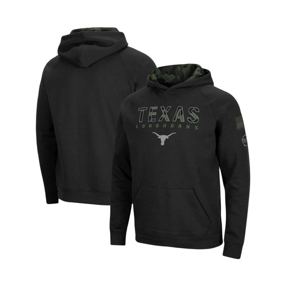 Men's Black Texas Longhorns OHT Military-Inspired Appreciation Raglan Pullover Hoodie